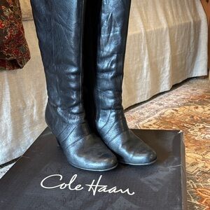 Cole Haan Dark Leather Knee-High Boots